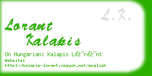 lorant kalapis business card